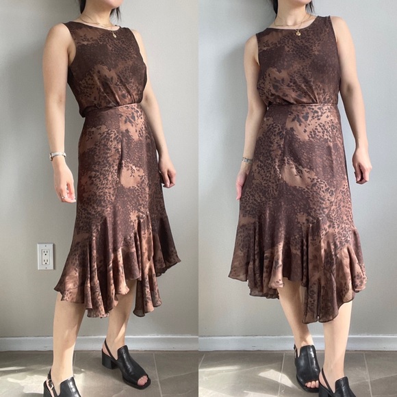 Vintage Leopard Cheetah Print Top and Skirt Set - Picture 3 of 9